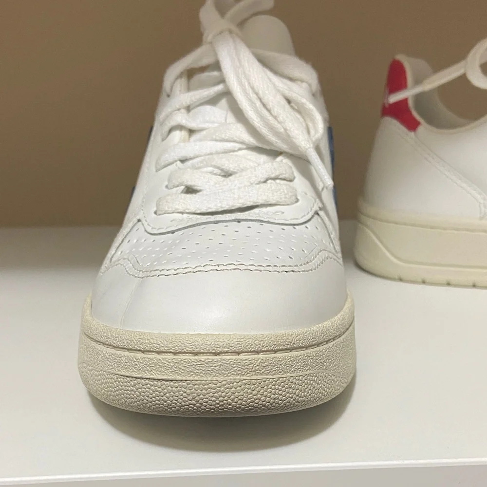 Veja White Sneakers with Navy and Red Accents 6 - Picture 2 of 10